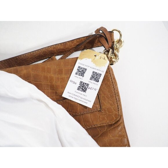 Michael Kors Caramel Brown Alligator Embossed Flap Bag Gold Lock & Chain Strap - Picture 12 of 12